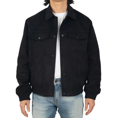 Alpine Swiss Men's Blake Vegan Suede Bomber Jacket – Lightweight Slim Fit - Image 1 of 4