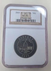 2001-P Capitol Visitor Commemorative Half Dollar NGC MS70 - Picture 1 of 4
