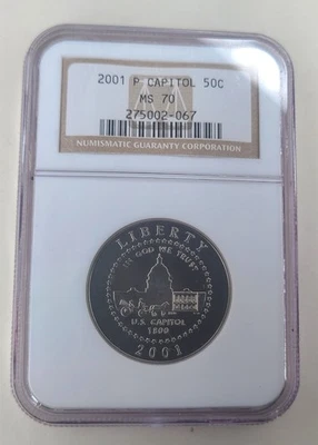 2001-P Capitol Visitor Commemorative Half Dollar NGC MS70 - Image 1 of 4