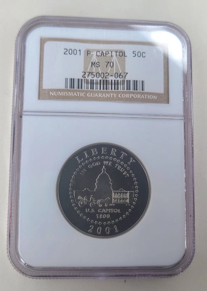 2001-P Capitol Visitor Commemorative Half Dollar NGC MS70 - Image 1 of 4