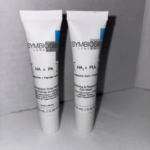 2x SYMBIOSIS LONDON Tightening And Resplendent Eye Mask Cream .50 oz. BRAND NEW - Picture 1 of 2