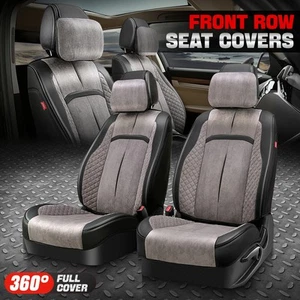 Voris Series Micro Suede Front Row Set Seat Covers Cushion Protector Grey/Black - Bild 1 von 8