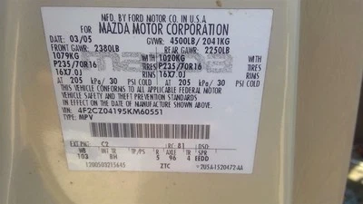 Passenger Front Seat Bucket With  Cloth Fits 05-06 MAZDA TRIBUTE 254858 Foto 1 de 4