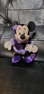 Disney Store Purple Shopping Minnie Mouse Bean Plush 