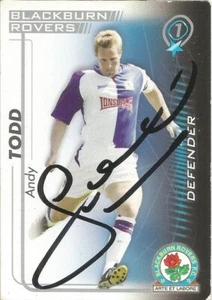 SCHEDA COLLEZIONABILE SHOOT OUT FIRMATA ANDY TODD BLACKBURN 2005/2006 + COA - Foto 1 di 1