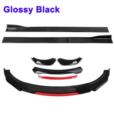 For Lexus IS250 IS350 IS300 Front Bumper Splitter Lip + Side Skirts Gloss Back - Imagem 1 de 4