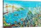 City By The Bay Canvas Wall Art Print, Golden Gate Bridge Home Decor