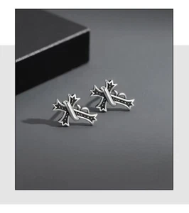 Pair Of Cross Ear Studs Earrings Fast fashion jewelry trendy Men Women - Picture 1 of 10
