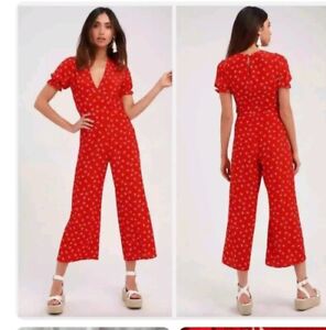 Faithfull the Brand Mallory Jumpsuit in Jeanne Print Size 2 Floral Print V-Neck