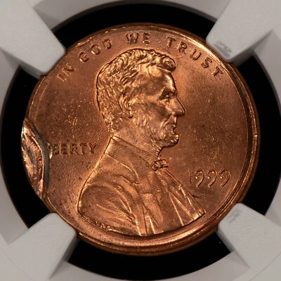 Centavo conmemorativo Lincoln 1999 1 c error como nuevo anverso roto - NGC UNC Dets - X5875 Foto 1 de 4