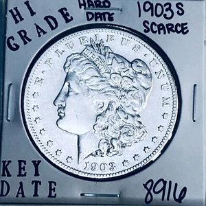 1903 S MORGAN SILVER DOLLAR ALTA QUALITÀ ORIGINALE U.S. MINT RARA KEY COIN 8916 - Foto 1 di 3