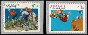 Australia 1989 - Sport Series II 41c Cycling & 43c Skateboarding P/S MUH - Picture 1 of 1