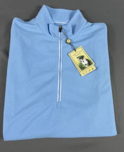 Donald Ross Golf Pullover Sleeve Logo 1/4 Zip Small Blue Pacific NWT MSRP $145 - Picture 1 of 5