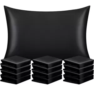 12er Pack Glanz Satin Kissenbezug Ultra Seidig Kissenhülle Standard/King - Bild 1 von 99