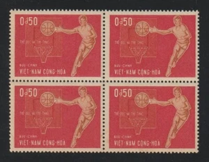 1965 South Vietnam Stamps Block 4 Basketball Scott # 272 MNH    - Picture 1 of 1