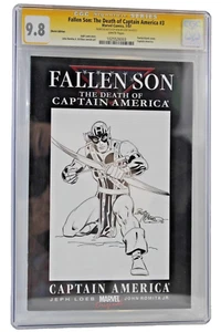 Fallen Son Death Capitán América #3 CGC 9.8 SS Boceto Firmado Ojo de Halcón Bob McLeod - Imagen 1 de 4
