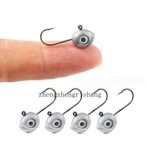 25/50Pcs Lead Jig Heads Luminous Eye Fishing Hooks Crappie Trout Bass 1/32-1/8oz - Picture 1 of 13