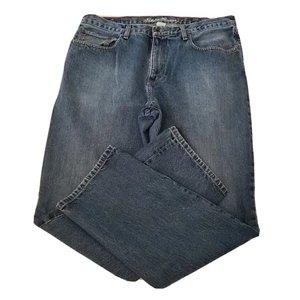 Eddie Bauer Men's Jeans Size 38 x 33 Relaxed Fit Zip Fly Med Wash Blue Denim - Picture 1 of 12