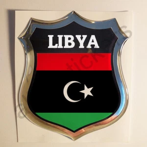 Sticker Libya Emblem 3D Resin Domed Gel Libya Flag Vinyl Decal Car Laptop - Picture 1 of 1