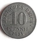 1921 Tedesco Impero 10 Pfennig - Eccellente Vintage Moneta - Tedesco Bin #7