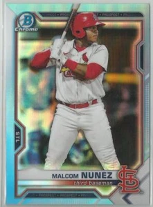 Malcom Nunez 2021 Bowman Draft Chrome Prospect Sky Blue Refractor #BDC-56 - Picture 1 of 2