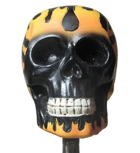 Custom Flammed skull solid hot rod Shift Knob Shifter Head gear handle cool - Picture 1 of 4