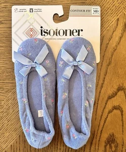 Pantofole ballerine donna Isotoner nuove ricamate Terry Medium - Foto 1 di 14
