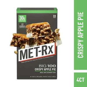 MET-Rx Big 100 Colossal Protein Bars, Crispy Apple Pie Meal Replacement Bars, 4 - Picture 1 of 5