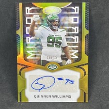 2023 Panini Certified Mirror Auto Autograph Quinnen Williams # 15/15 Gold Sp