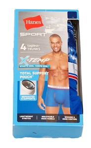 Hanes Men's S 28-30 Sport X-Temp Sport Trunk Underwear 4 in Package - Picture 1 of 3