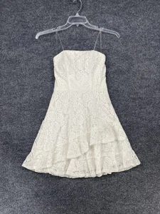 Xtraordinary White Strapless Lacey Tiered Mini Dress Womens S Cottagecore Prom - Picture 1 of 14