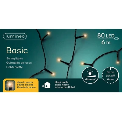 Lumineo LED Lichterkette Basic 600 cm 80 Lichter klassisch warm  - Bild 1 von 4