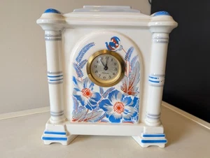A Vintage Porcelain Mercedes Movement Floral Mantle Clock (Not Working/For... - Picture 1 of 18