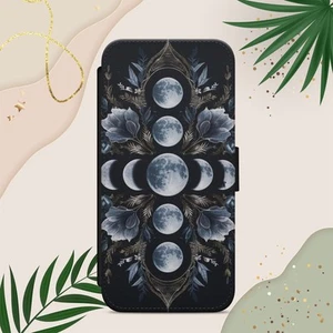 MOON PHASES WITCHY SKY PHONE CASE COVER FOR IPHONE SAMSUNG GALAXY FLIP WALLET - Picture 1 of 3
