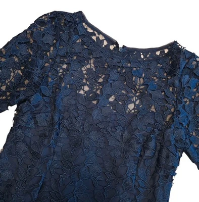 Vestido Vaina Adrianna Papell Verde Azulado Bordado Floral Encaje Talla 10 ¡HERMOSO! Foto 1 de 4