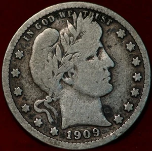 1909-D Denver Mint Silver Barber Quarter - Picture 1 of 2