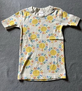 Camisa para dormir Hanna Andersson niños niñas 5 (110 cm) blanco roto pastel soles orgánica - Imagen 1 de 4