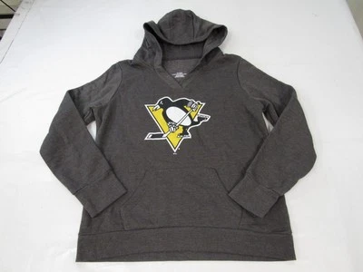 New NHL Pittsburgh Penguins Womens Size XL XLarge Gray V-Neck Hoodie - Image 1 of 3