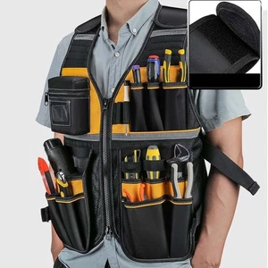 Tool Vest with Pockets Work Vest Oxford Cloth Tool Yellow - Picture 1 of 5