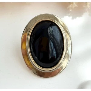 Colgante vintage de piedras preciosas de ónix negro forjado a mano de Nuevo México de ley 925 - Imagen 1 de 10