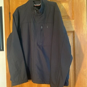 Free Country Jacket Mens XXL Soft Shell Water Resistant Jet Black Zipper Lined - Picture 1 of 10