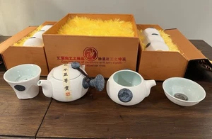 Chinese Tea Set Blue and White Porcelain 10 PC With Box Unused, 8 Cups **READ** - Picture 1 of 11