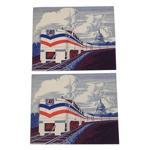 American Freedom Train 2 Flyers 8x10  Vintage Souvenir Advertising 1976 Railroad - Picture 1 of 6