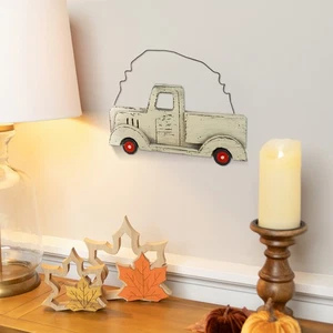 Camioneta pickup Northlight de madera blanca de 11,5" colgante de pared - Imagen 1 de 4