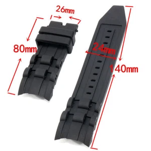 26mm Watch Strap Band Black Silicone Rubber For Invicta Pro Diver HOT A - Picture 1 of 11