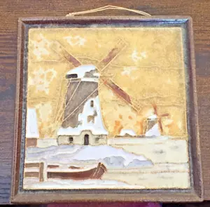 Delfter Cloisonné Fliese von ACHTKANTE BOVENKRUIER (WASSERMÜHLE) 11,5 x 11,5 cm - Bild 1 von 4