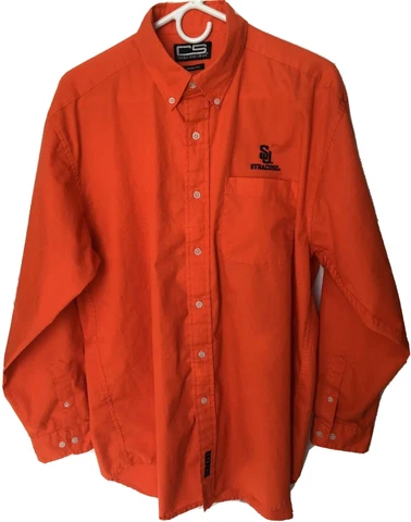 Syracuse University Men’s Shirt Large Crable Sportswear Orange Cotton Oxford Cover