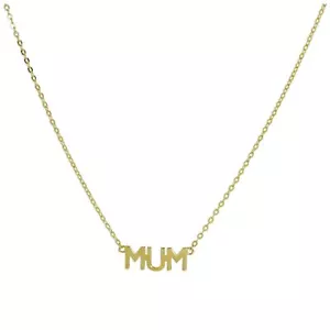 Echter 375 9ct Gold Mama Anhänger mit 16 Zoll Kette Mütter Tag Mama Mama - Bild 1 von 3
