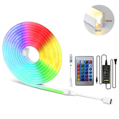 12V 16.4ft RGB LED Neon Rope Light Strip Waterproof Silicone Tube for Boat Car - Image 1 of 4