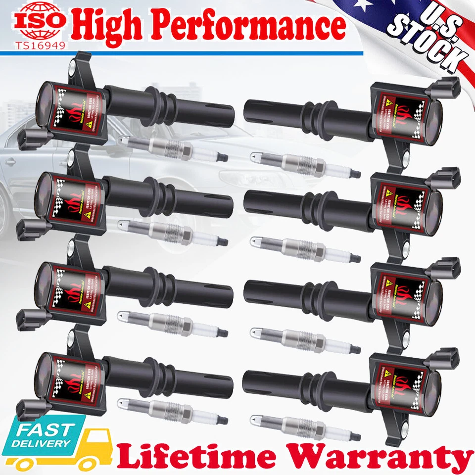 Paquete de 8 bobinas de encendido y bujías para Ford Explorer 2006 2007 2008 4,6 L V8 DG511 Foto 1 de 4